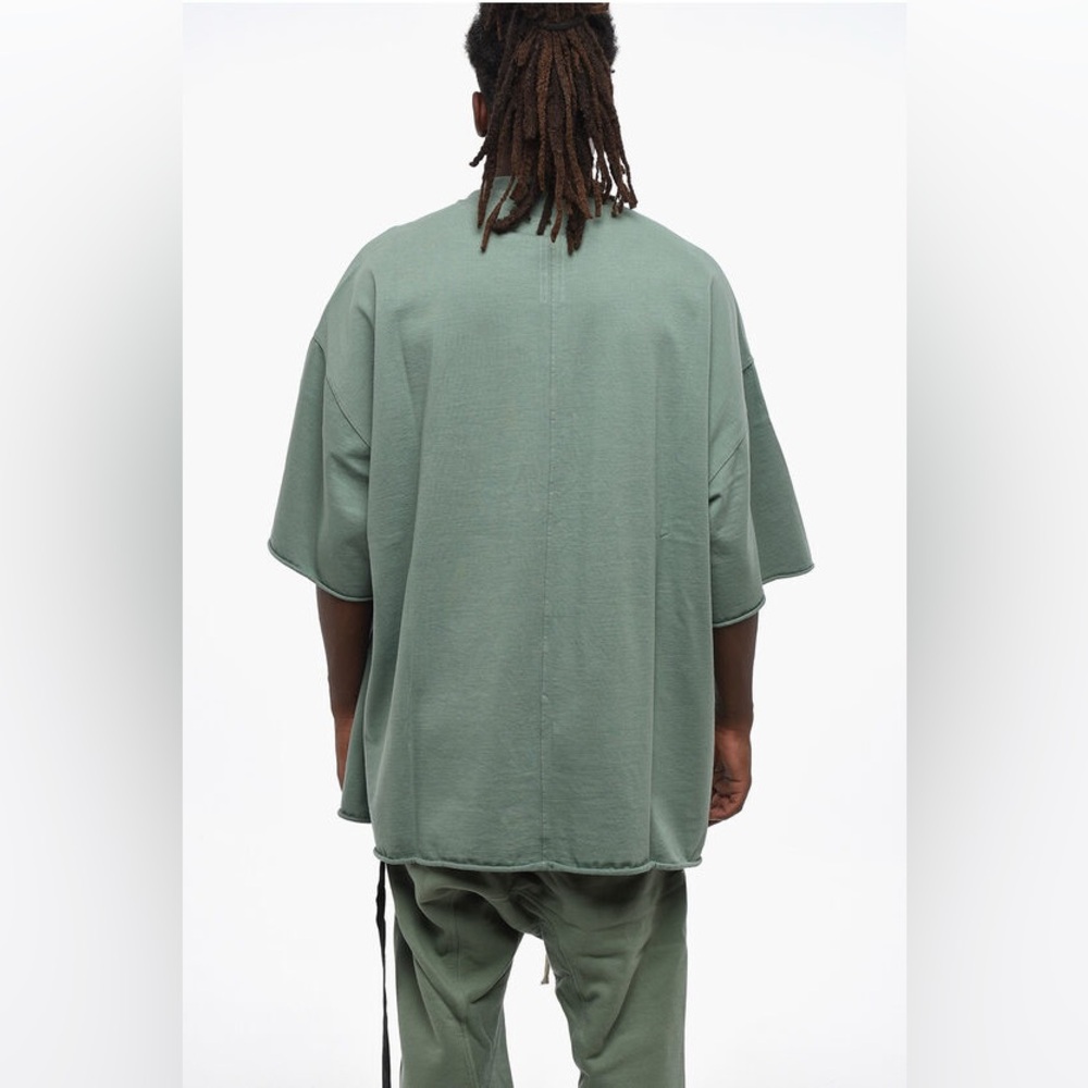 RICK OWENS DRKSHDW OVERSIZED FIT CREW-NECK T-SHIRT LOGOED DETAIL GREEN - MEDIUM - Picture 2 of 8